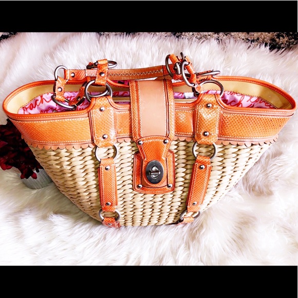 Coach Handbags - COACH Basket Python Leather Beach Bag